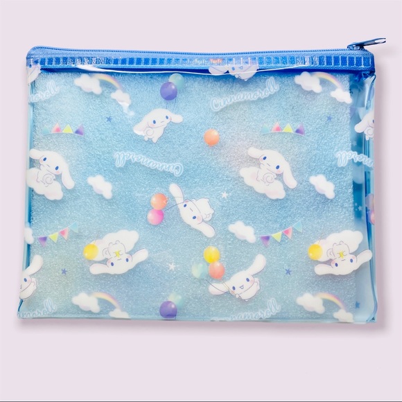 🌈 。。・ Cinnamoroll Light Blue Glitter Zipper Bag - Picture 3 of 5